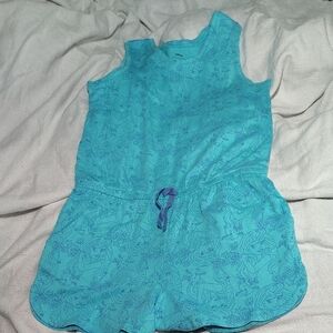 Disney Nwot Girl's Turquoise Blue Sleeveless Romper